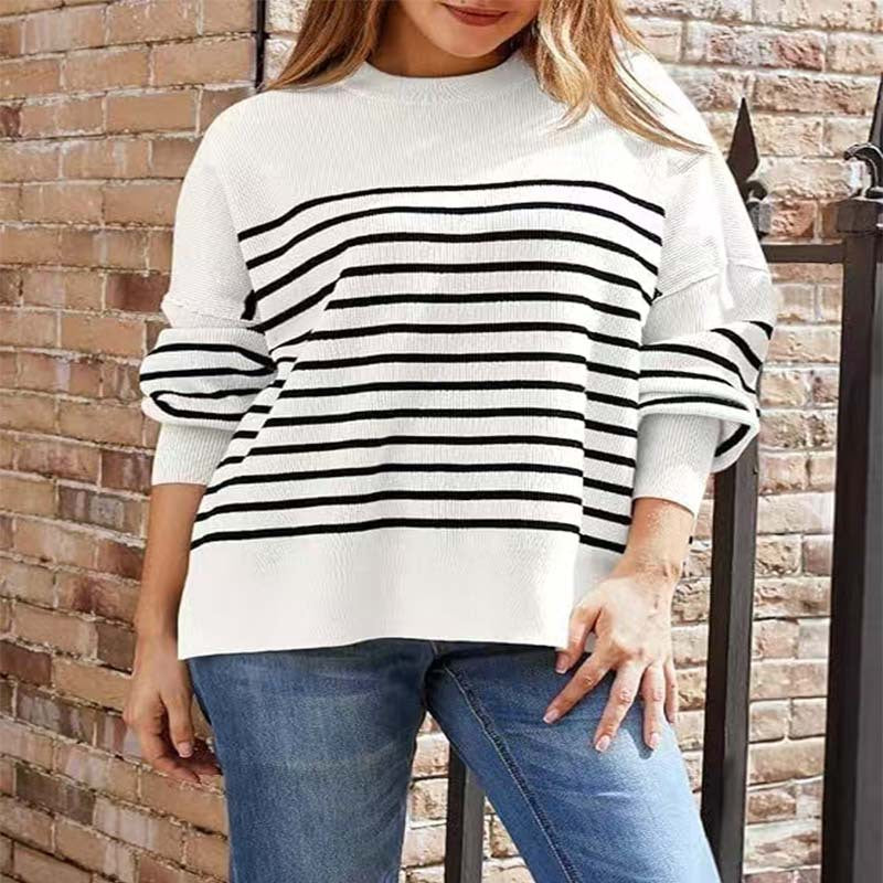 Damen gestreifter Sweatshirtpullover R&B