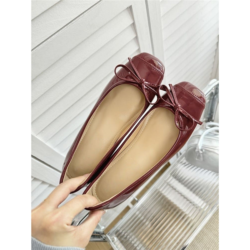Damen elegante Ballerinas mit zierlichem Schleifenakzent R&B