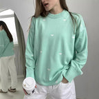 Damen Lässiger Pullover mit Herz-Muster R&B