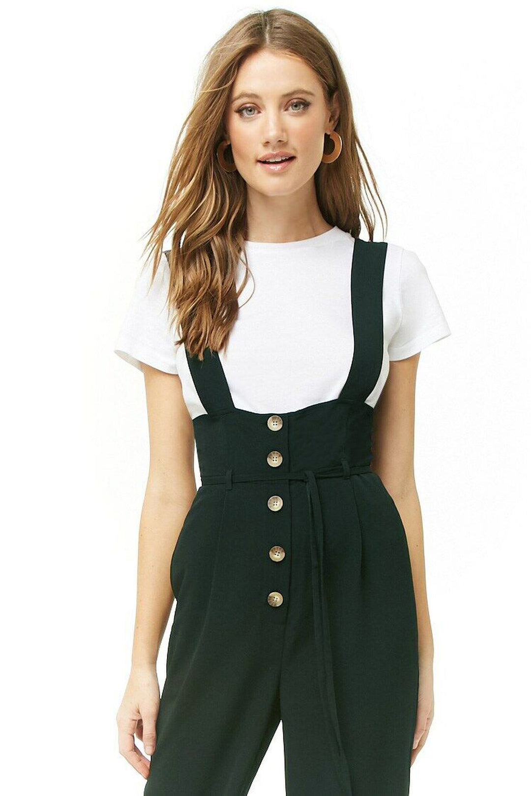 Damen Hochwertiger Jumpsuit mit blickdichten Trägern und Knopfdetail R&B