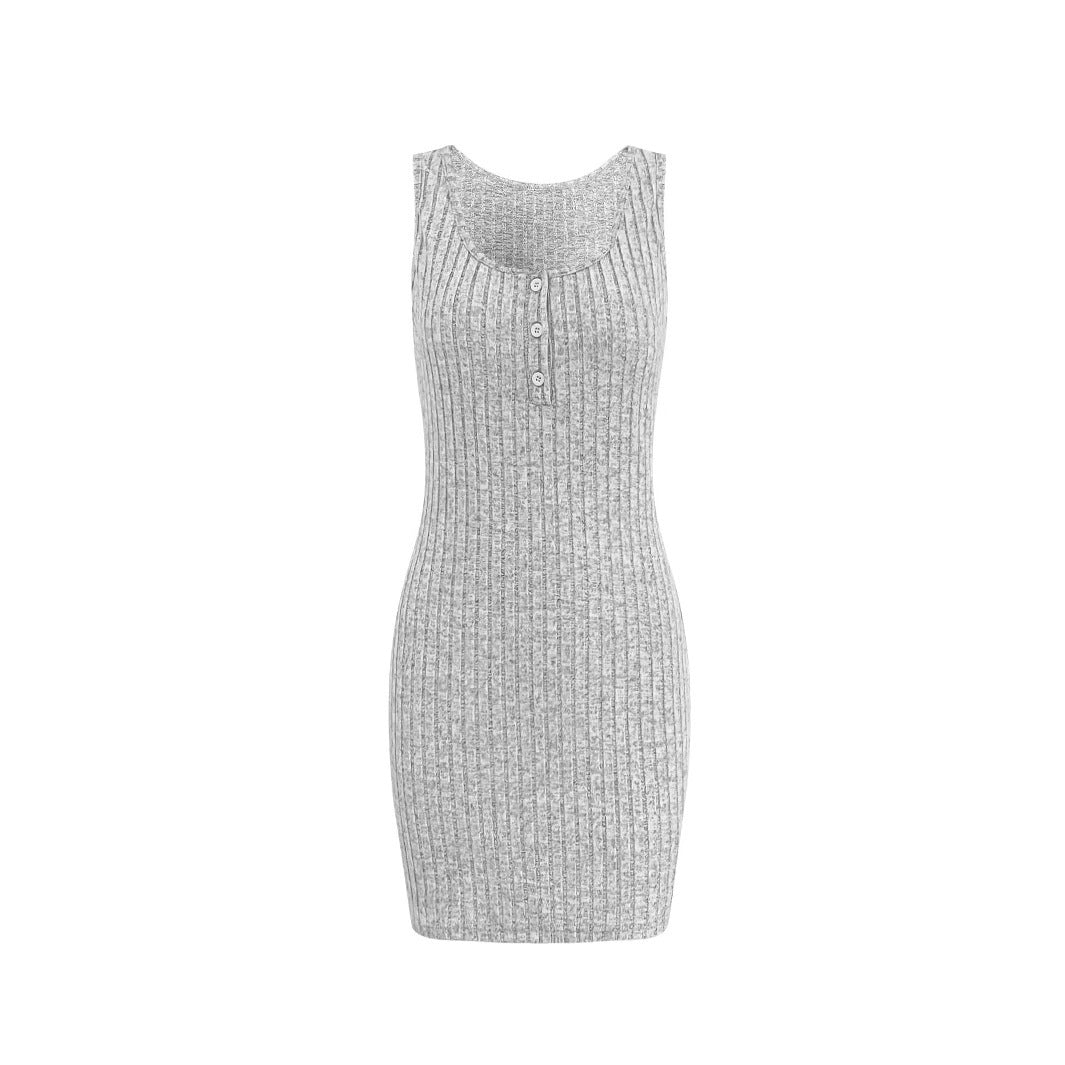 Damen Strickkleid mit Knopfdetails und schickem Midi-Schnitt R&B