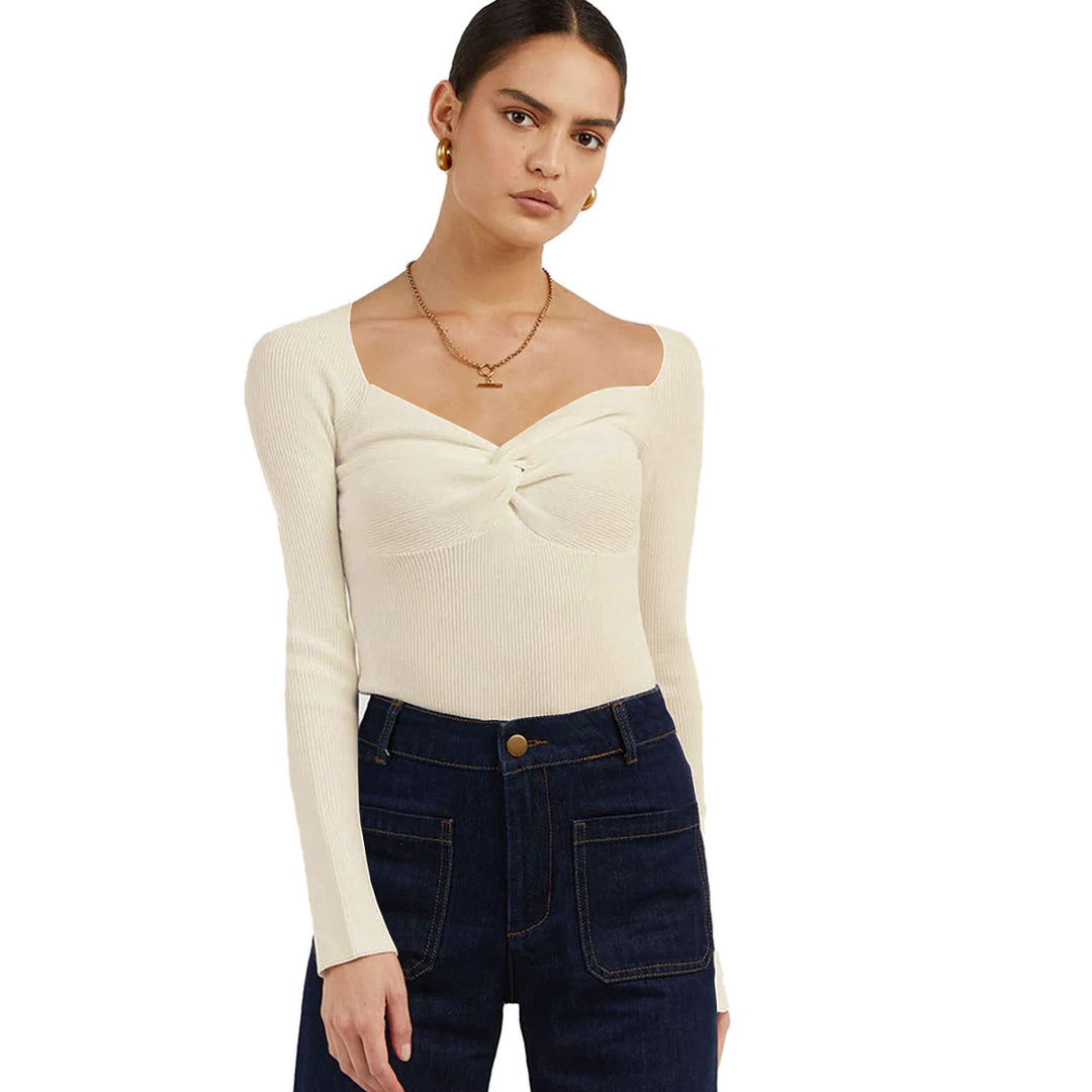 Damen Langarmshirt mit Twist-Detail R&B