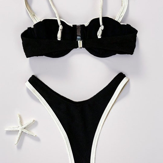 Damen Bikini mit gepolstertem Oberteil und verstellbaren Trägern R&B