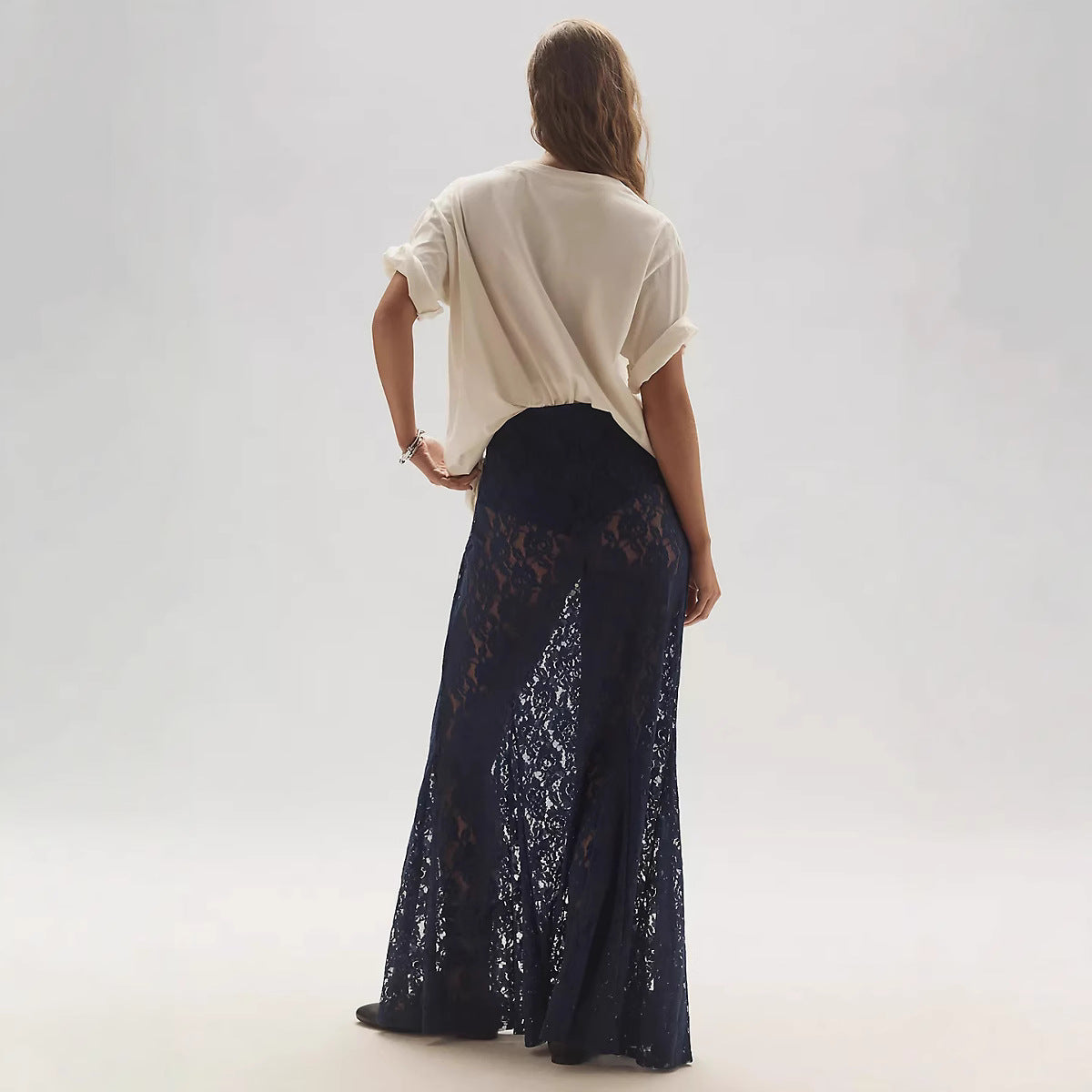 Damen lässiges T-Shirt mit coolem Druck und oversized Schnitt R&B