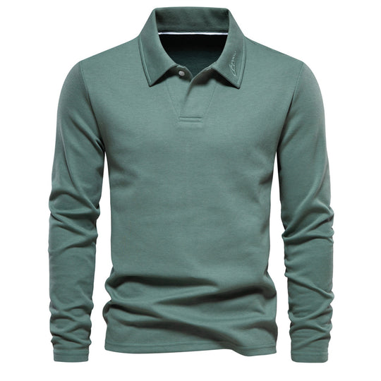 Herren Langarm Poloshirt aus atmungsaktivem Baumwollmix mit modischen Akzenten R&B