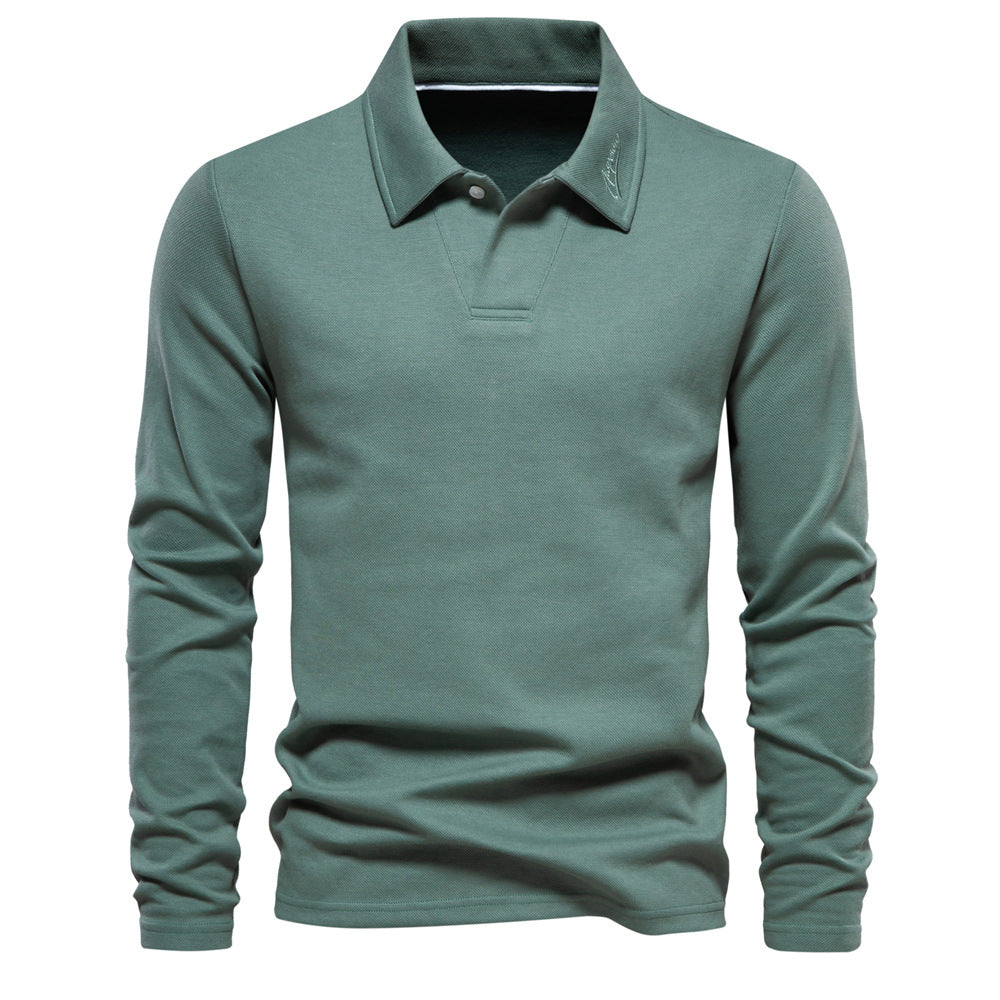 Herren langärmliges Polo-Shirt mit eleganter Knopfleiste und sportlichem Schnitt