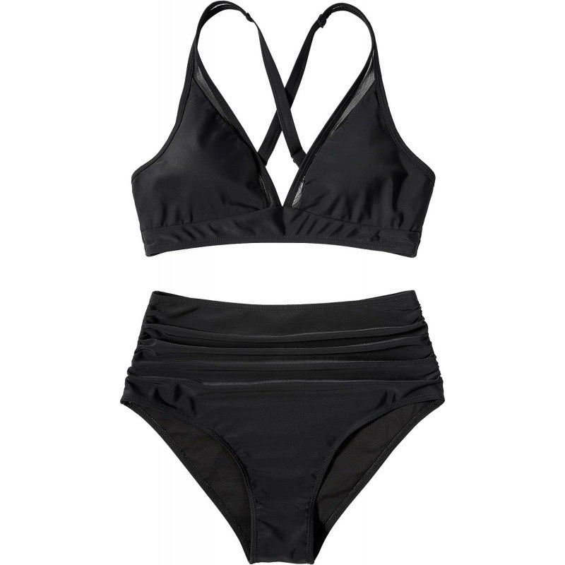 Damen Bikini-Set mit modischem Animalprint und Bicolor-Design R&B