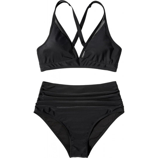 Damen Bikini-Set mit modischem Animalprint und Bicolor-Design R&B