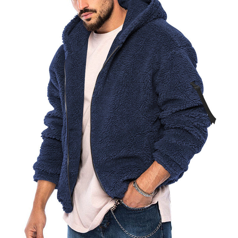 Herren Fleecejacke mit Kapuze und praktischem Reißverschluss R&B