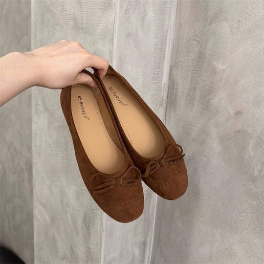 Damen Ballerina-Schuhe mit modischer Schleifenverzierung und komfortablem Fußbett R&B