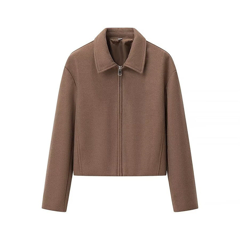 Damen modische Kurzjacke mit Stehkragen R&B