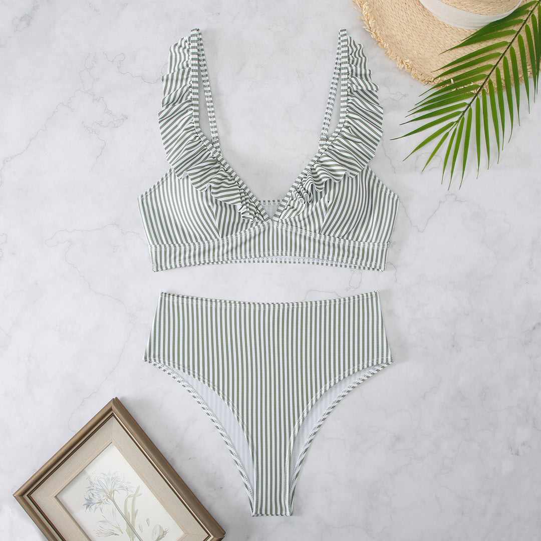 Damen Strand-Bikini mit verspielten Rüschen R&B