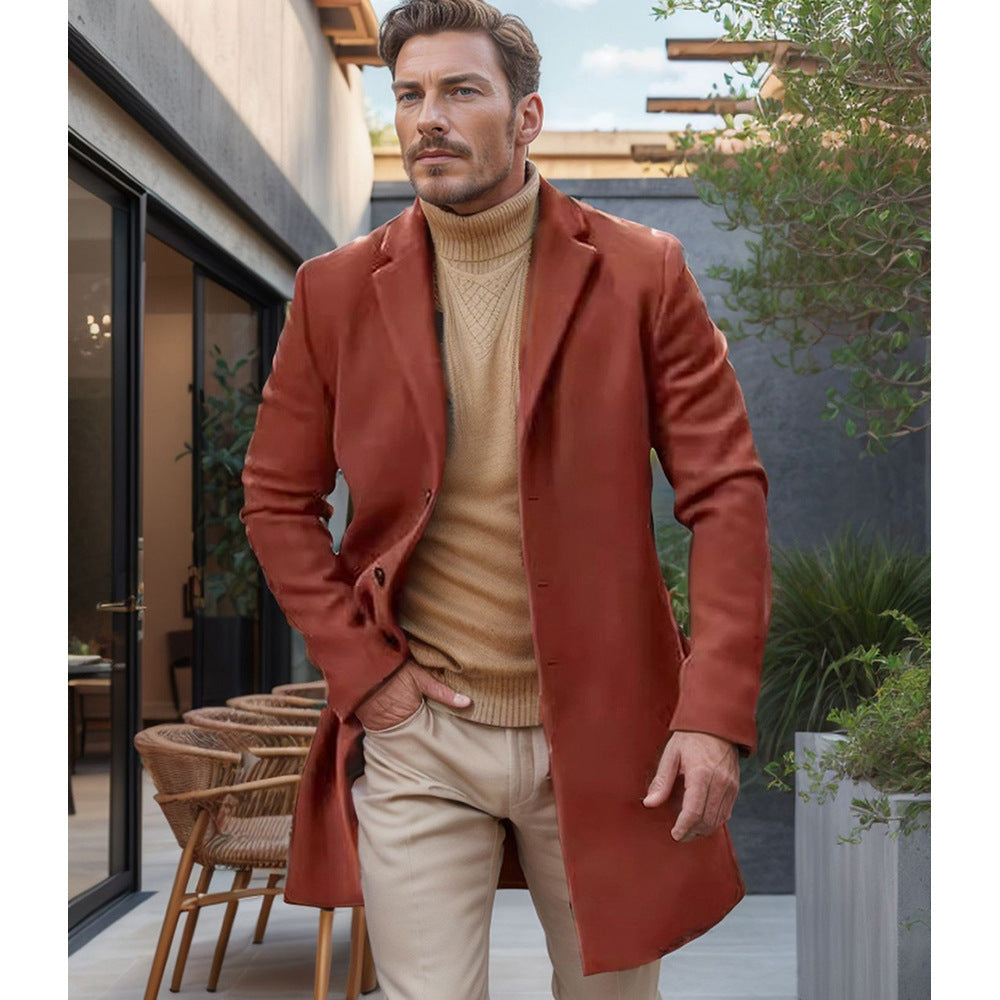 Herren eleganter Langschaftmantel im minimalistischen Design R&B