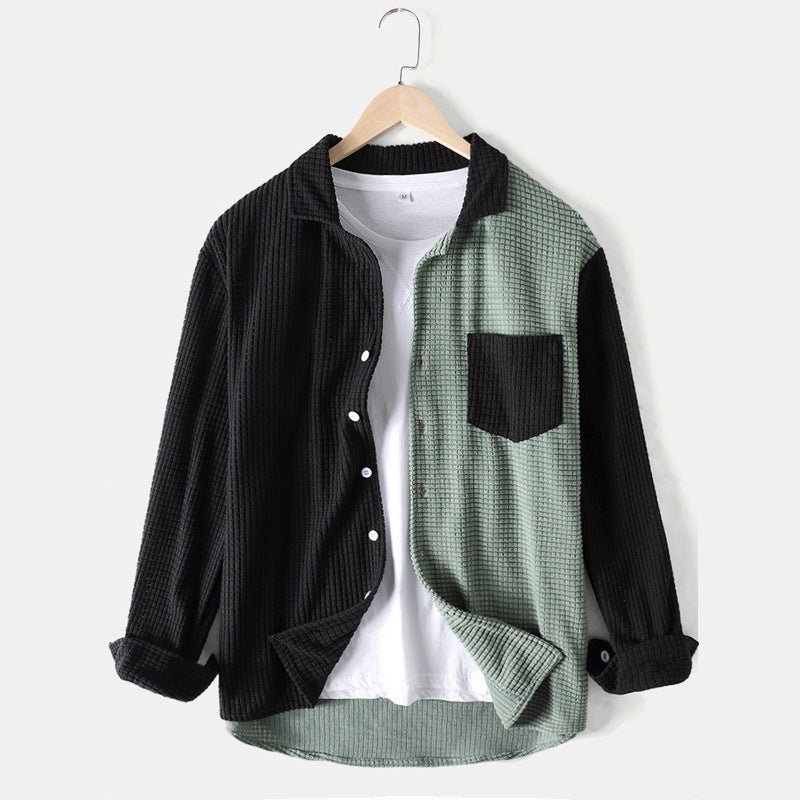 Damen lässiges Waffle-Longsleeve Hemd R&B