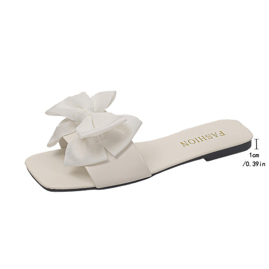 Damen Elegante Slipper mit großzügigem Schleifenverzierungen und glattem Obermaterial R&B
