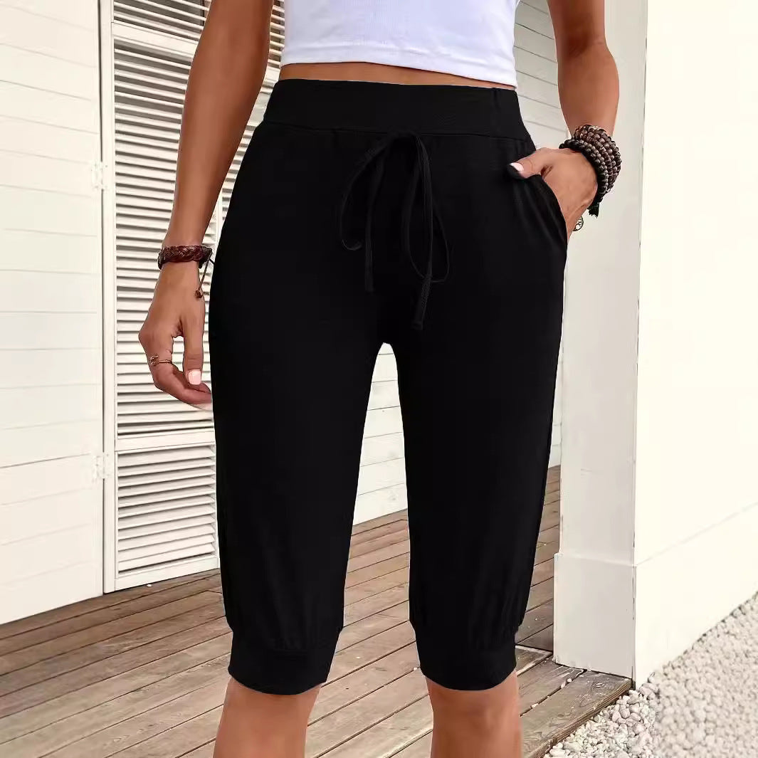 Damen Sportliche Capri-Hosen mit elastischem Bund und praktischen Seitentaschen R&B