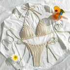 Damen Triangel-Bikini mit Rüschendetails R&B