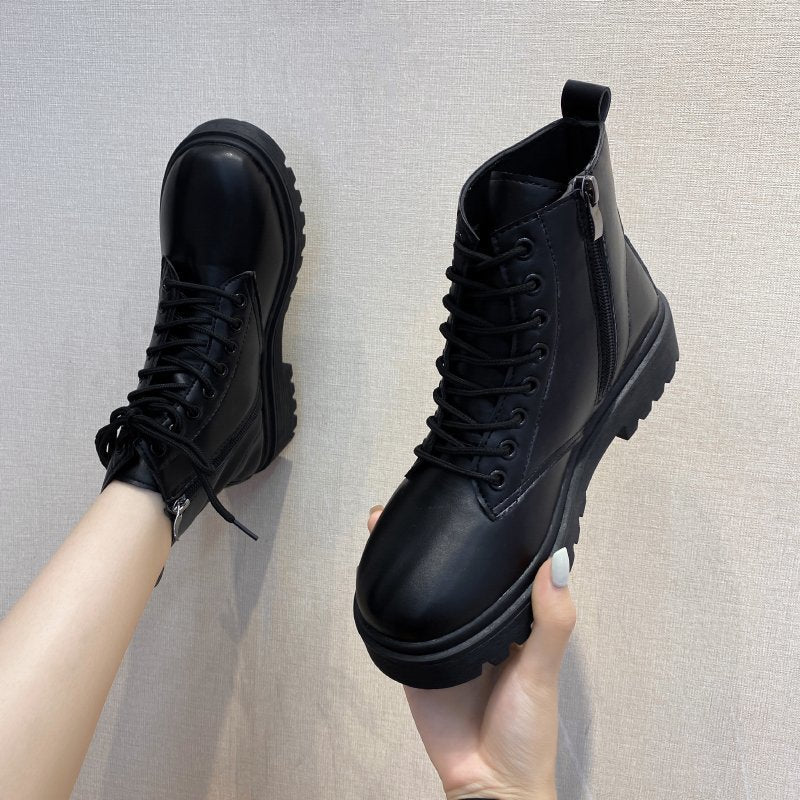 Damen modische Schnürstiefeletten mit robustem Profil R&B