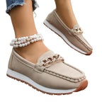 Damen Mokassins mit modischem Ketten-Design und rutschfester Sohle R&B