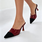 Damen Elegante Slingback High-Heels mit modischem Kontrast R&B