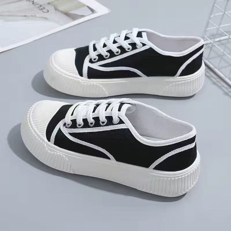 Damen lässige Stoff-Sneaker mit kontrastierendem Design R&B
