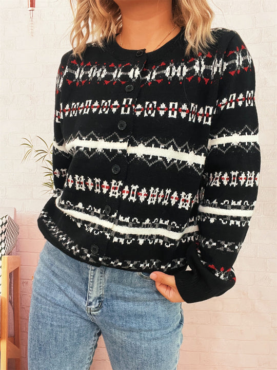 Damen gemütliche Strickjacke mit einzigartigem Weihnachtsdesign R&B