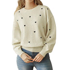 Damen kuscheliger Pullover mit Herzmotiven R&B