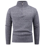 Herren Strickpullover mit modernem Zipper und strukturiertem Design