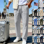 Herren nan elegante Sweathose mit Bügelfalte geradem Bein und Tunnelzug R&B