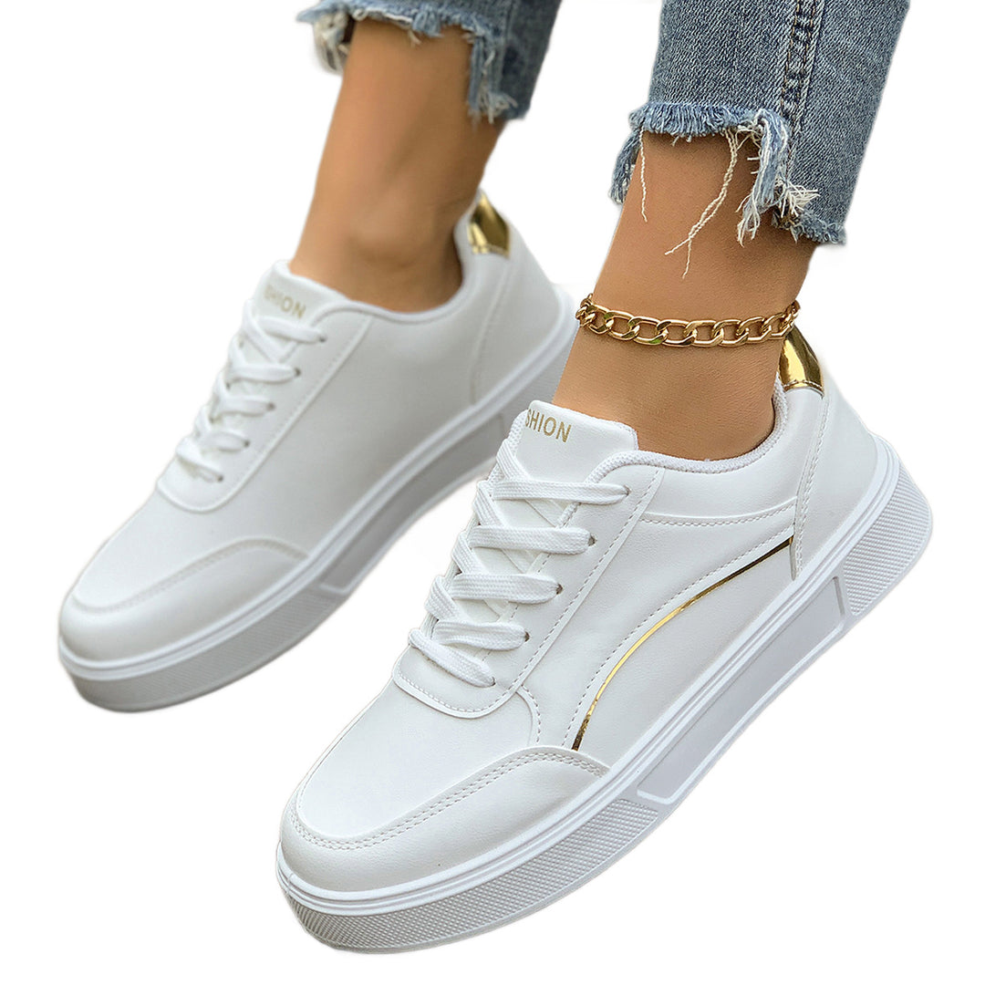 Damen Modische Sneaker mit eleganter Metallapplikation R&B