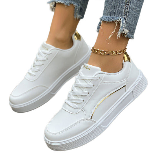 Damen Modische Sneaker mit eleganter Metallapplikation R&B