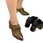 Damen nan elegante Pumps mit spitzer Metallkappe, dekorativer Schleife, seitlichem Reißverschluss und mittelhohem Blockabsatz R&B