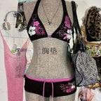 Damen-Bikini-Set mit floralem Design und verstellbaren Trägern R&B