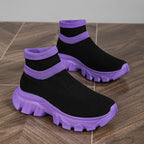 Damen Atmungsaktive Slip-On Sneakers mit luftdurchlässiger Strick-Oberfläche und flexibler Sohle