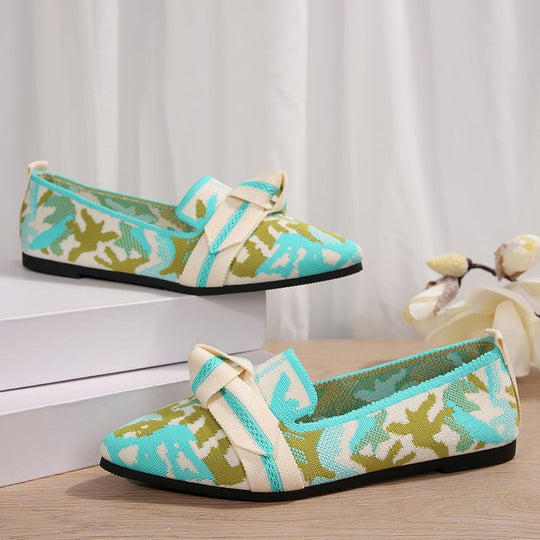 Damen elegante Slip-On Ballerinas mit modischem Knotendetail und atmungsaktivem Obermaterial R&B