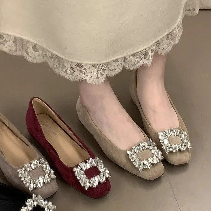 Damen Ballerinas mit funkelndem Schmuckdetail und bequemer Sohle R&B