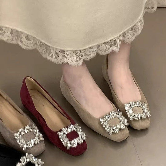 Damen Ballerinas mit funkelndem Schmuckdetail und bequemer Sohle R&B