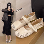 Damen Ballerinas mit modischem Riemchen und elegantem Flechtdetail R&B