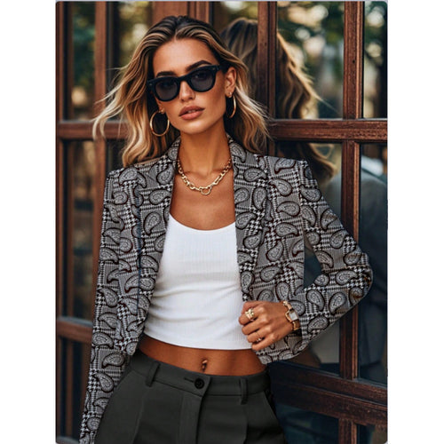 Damen Blazer mit modischem Paisleymuster und tailliertem Schnitt R&B