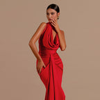 Damen Elegantes Maxikleid mit schmeichelndem Schnitt und tiefem V-Ausschnitt R&B