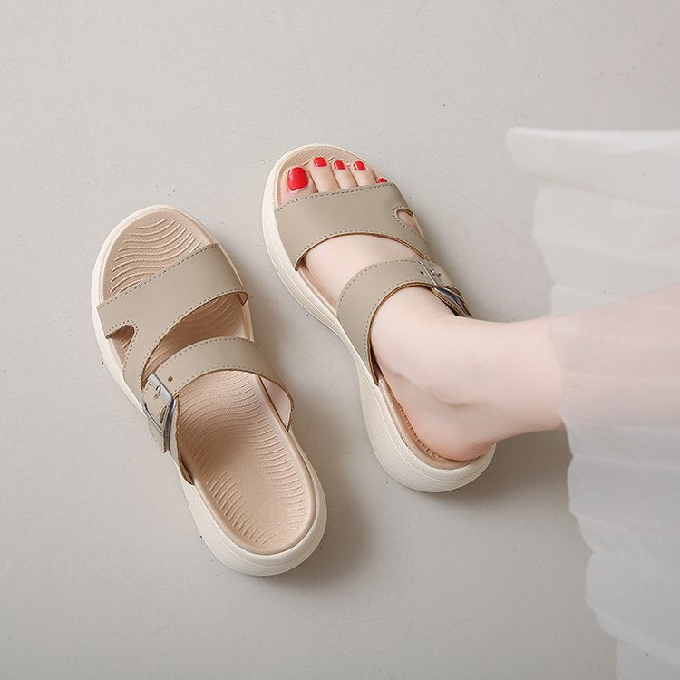 Damen Riemensandalen mit verstellbarem Schnallenverschluss R&B
