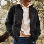 Herren Fleecejacke mit hohem Kragen und praktischen Taschen