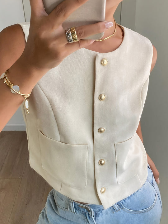 Damen modischer ärmelloser Blazer R&B