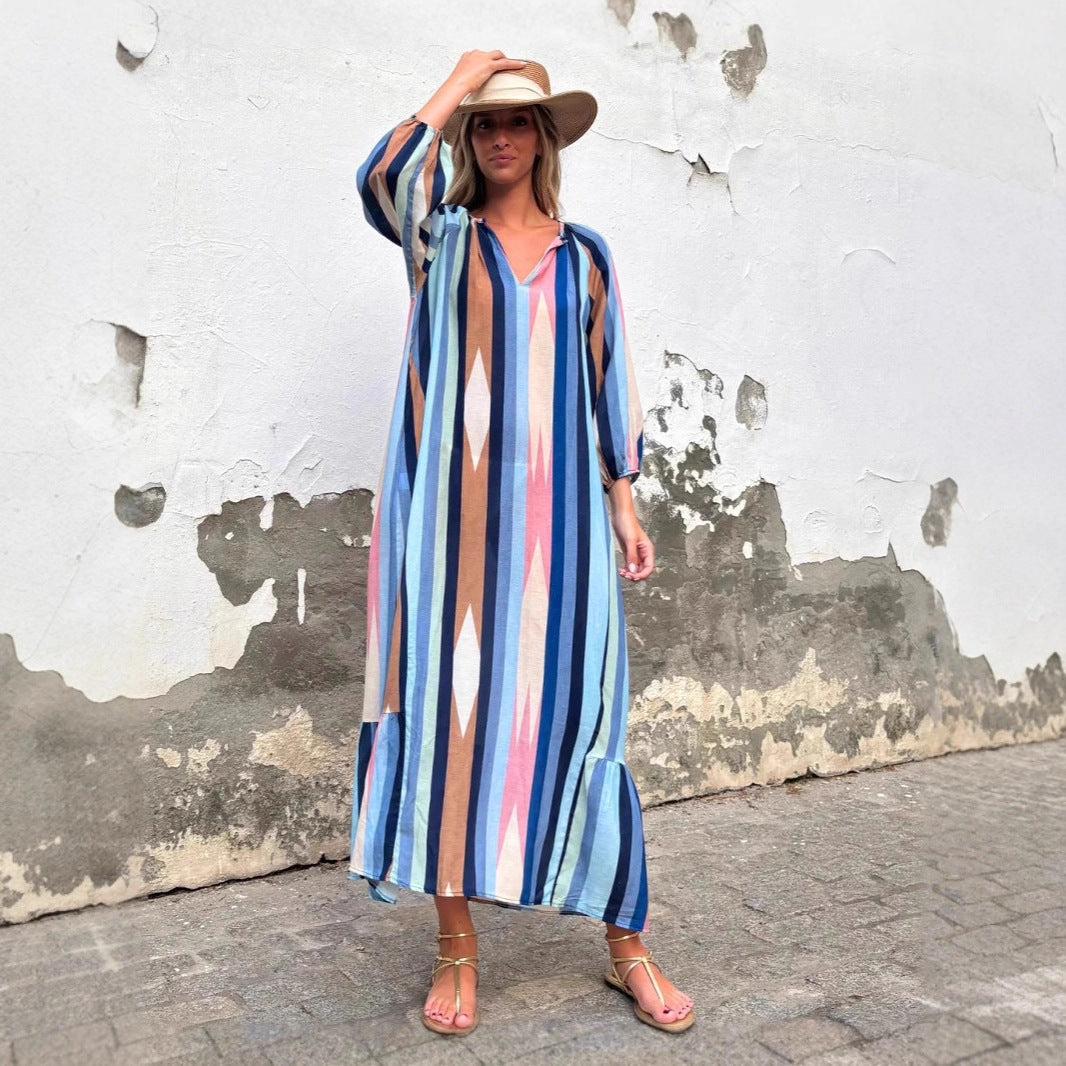 Damen Langarmkleid R&B