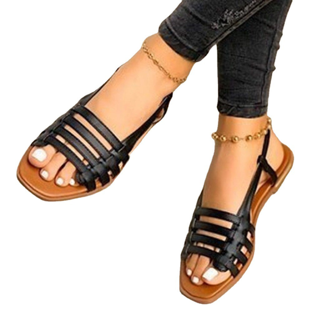 Damen Riemensandalen im R&Brnen Flecht-Design mit verstellbarem Riemen R&B