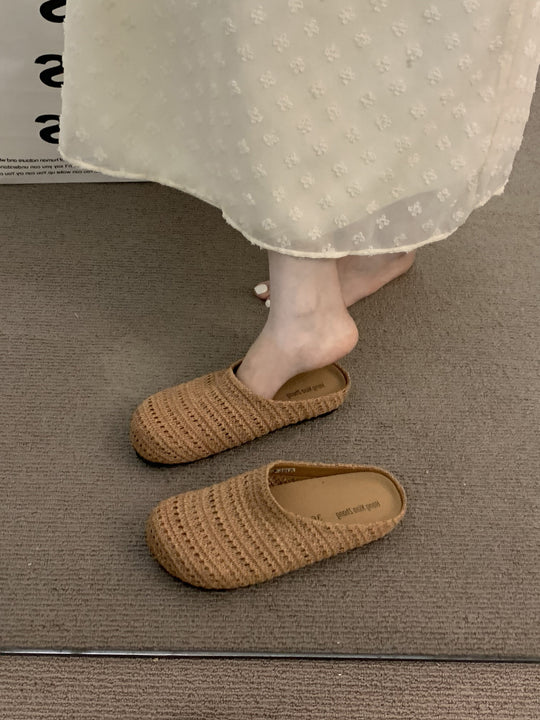 Damen bequeme Slipper aus atmungsaktivem Textilmaterial R&B