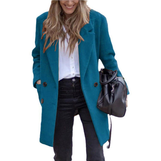 Damen eleganter Wollüberzugmantel R&B