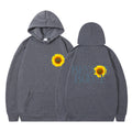 Damen Kapuzenpullover mit einzigartigem Sonnenblumenmotiv und bequemer Passform
