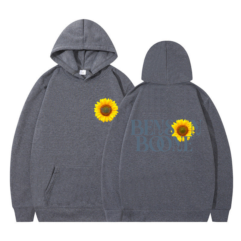 Damen Kapuzenpullover mit einzigartigem Sonnenblumenmotiv und bequemer Passform