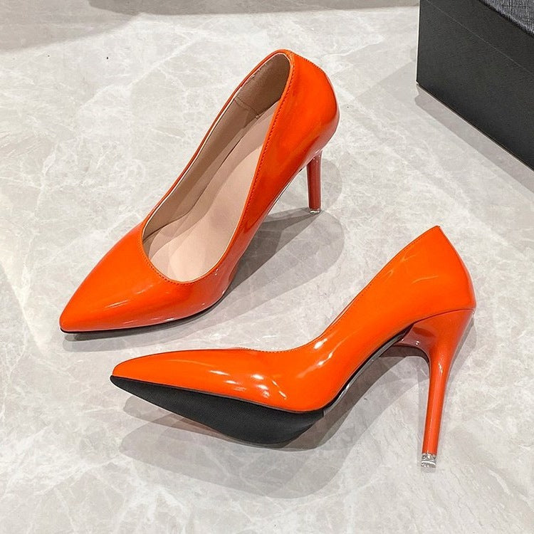Damen elegante stiletto Pumps mit hochglänzender Oberfläche R&B